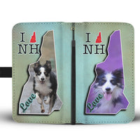 Border Collie Dog Print Wallet Case-Free Shipping-NH State - Deruj.com