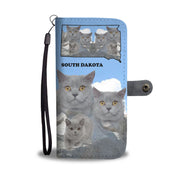 Mount Rushmore British Shorthair Cat Print Wallet Case-Free Shipping-SD State - Deruj.com