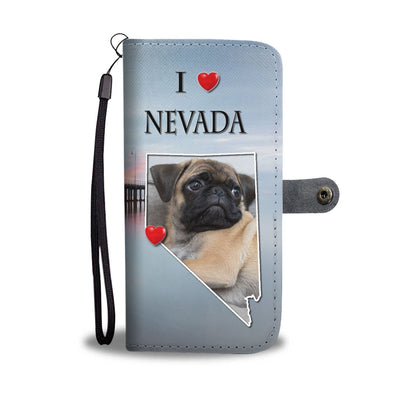 Cute Pug Dog Print Wallet Case-Free Shipping-NV State - Deruj.com