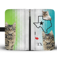 Maine Coon Cat Print Wallet Case-Free Shipping-TX State - Deruj.com