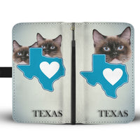 Birman Cat Print Wallet Case-Free Shipping-TX State - Deruj.com