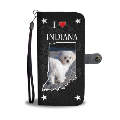 Cute Maltese Dog On Black Print Wallet Case-Free Shipping-IN State - Deruj.com