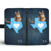 Cute Savannah Cat Print Wallet Case-Free Shipping-TX State - Deruj.com