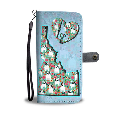 French Bulldog Floral Print Wallet Case-Free Shipping-ID State - Deruj.com