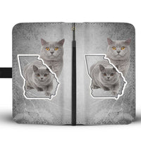 British Shorthair Cat Print Wallet Case-Free Shipping-GA State - Deruj.com