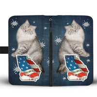 Siberian Cat Print Wallet Case-Free Shipping-GA State - Deruj.com