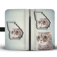 Scottish Fold Cat Print Wallet Case-Free Shipping-GA State - Deruj.com
