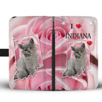 British Shorthair Cat On Pink Print Wallet Case-Free Shipping-IN State - Deruj.com
