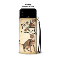 Savannah Cat Print Wallet Case-Free Shipping-LA State - Deruj.com
