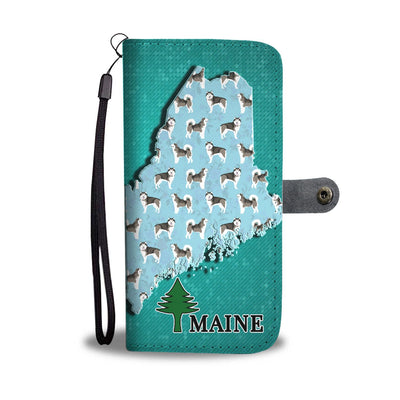 Alaskan Malamute Dog Pattern Print Wallet Case-Free Shipping-ME State - Deruj.com