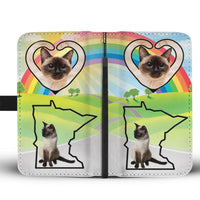 Siamese Cat Print Wallet Case-Free Shipping-MN State - Deruj.com