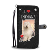 Old English Sheepdog On Black Print Wallet Case-Free Shipping-IN State - Deruj.com