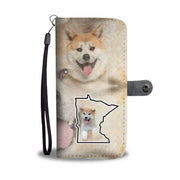 Akita Dog Print Wallet Case-Free Shipping-MN State - Deruj.com