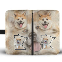 Akita Dog Print Wallet Case-Free Shipping-MN State - Deruj.com
