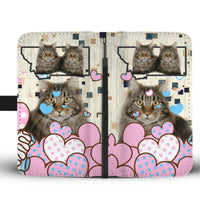 Maine Coon Cat Print Wallet Case-Free Shipping-MT State - Deruj.com
