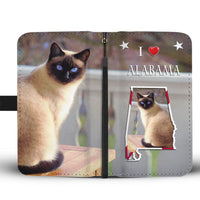 Siamese Cat Print Wallet Case Print-Free Shipping-AL State - Deruj.com