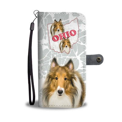 Rough Collie Print Wallet Case-Free Shipping-OH State - Deruj.com