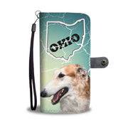 Borzoi Dog Print Wallet Case-Free Shipping-OH State - Deruj.com
