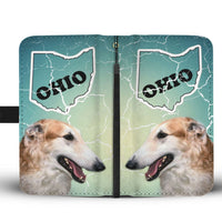 Borzoi Dog Print Wallet Case-Free Shipping-OH State - Deruj.com