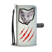 Russian Blue Cat Print Wallet Case-Free Shipping-OH State - Deruj.com