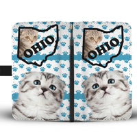 Scottish Fold Cat Paws Print Wallet Case-Free Shipping-OH State - Deruj.com