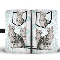 Cute American Shorthair Cat Print Wallet Case-Free Shipping-OH State - Deruj.com