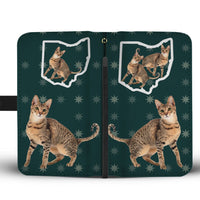 Savannah Cat Print Wallet Case-Free Shipping-OH State - Deruj.com