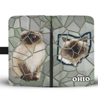 Himalayan Cat Stone Pattern Print Wallet Case-Free Shipping-OH State - Deruj.com