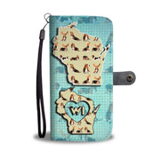 Basset Hound Dog Pattern Print Wallet Case-Free Shipping-WI State