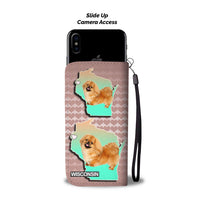 Cute Pekingese Dog On Hearts Print Wallet Case-Free Shipping-WI State - Deruj.com