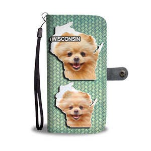 Cute Pomeranian Dog Print Wallet Case-Free Shipping-WI State - Deruj.com