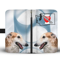 Borzoi Dog Print Wallet Case-Free Shipping-WA State - Deruj.com
