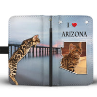 Lovely Bengal Cat Print Wallet Case-Free Shipping-AZ State - Deruj.com
