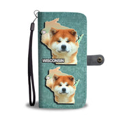 Akita Dog Print Wallet Case-Free Shipping-WI State - Deruj.com