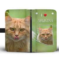 Cute Maine Coon Cat Print Wallet Case-Free Shipping-AZ State - Deruj.com