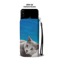Russian Blue Cat Print Wallet Case-Free Shipping-AZ State - Deruj.com