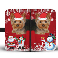 Yorkshire Terrier (Yorkie) Red Christmas Print Wallet Case-Free Shipping - Deruj.com