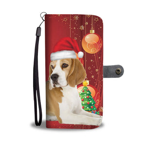 Beagle With Christmas Print Wallet Case-Free Shipping - Deruj.com