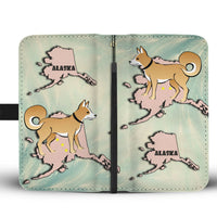 Brown Eskimo Dog Print Wallet Case-Free Shipping-AK State - Deruj.com