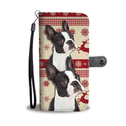 Cute Boston Terrier Christmas Print Wallet Case-Free Shipping - Deruj.com