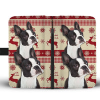 Cute Boston Terrier Christmas Print Wallet Case-Free Shipping - Deruj.com