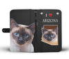 Siamese Cat Print Wallet Case Print-Free Shipping-AZ State - Deruj.com