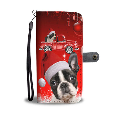 Cute Boston Terrier Red Christmas Print Wallet Case-Free Shipping - Deruj.com