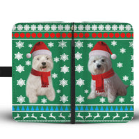 West Highland White Terrier (Westie) Green Christmas Print Wallet Case-Free Shipping - Deruj.com