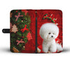 Bichon Frise On Christmas Print Wallet Case-Free Shipping - Deruj.com