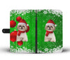 Shih Tzu Dog Green Christmas Print Wallet Case-Free Shipping - Deruj.com