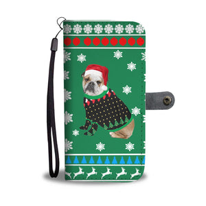 Bulldog Christmas Print Wallet Case-Free Shipping - Deruj.com