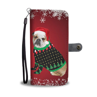 Bulldog Red Christmas Print Wallet Case-Free Shipping - Deruj.com