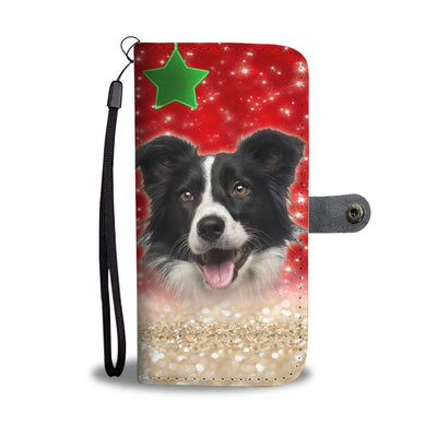 Border Collie On Christmas Print Wallet Case-Free Shipping - Deruj.com
