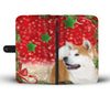 Akita Inu Dog On Christmas Print Wallet Case-Free Shipping - Deruj.com
